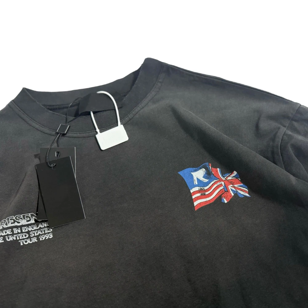 Y2k American Streetwear Vintage Eagle Graphic T Shirts Hiphop Street Style Cotton Retro Distressed Casual Full Sleeve Tees Men's
