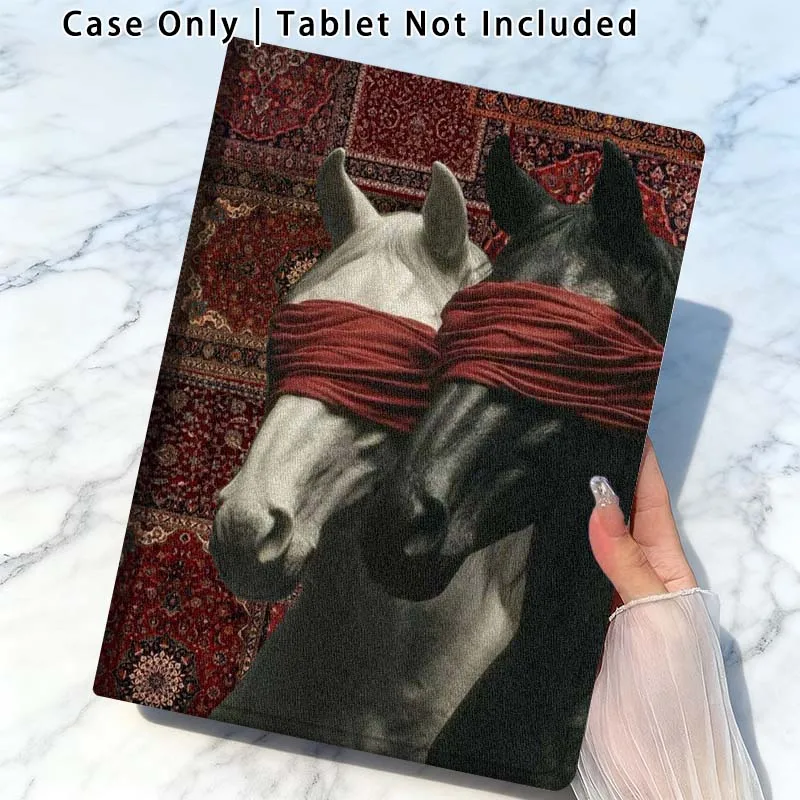 Red Art Horse For Xiaomi Poco Redmi Pad 2 4 5 6 6S 7 7S SE Pro Ultra Max 14 11 8.8 11.2 12.5 Inch Tablet Case