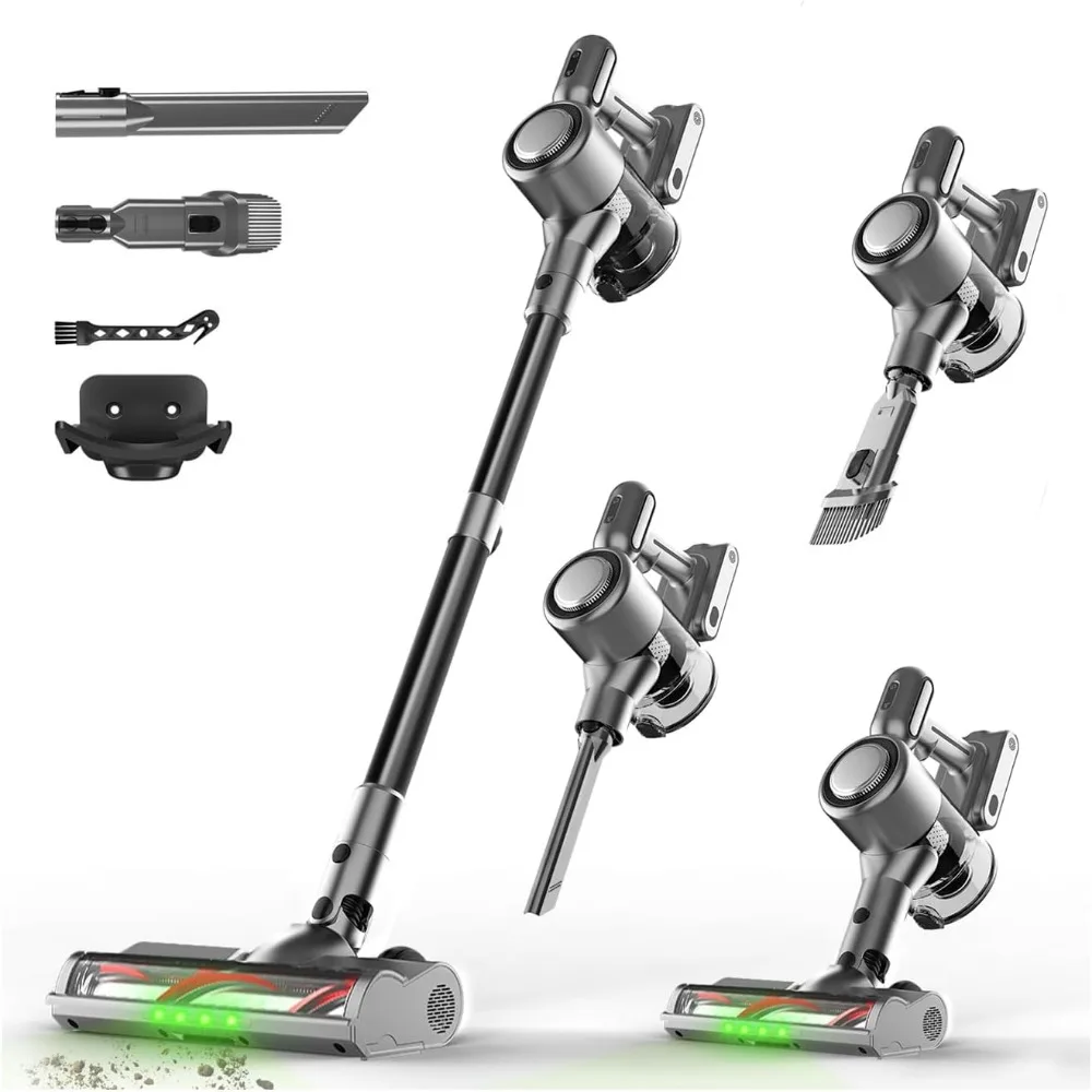 Cordless Stick Vacuum 45Kpa Strong Suction 45Min Runtime Detachable Battery Anti Tangle 8 in 1 Lightweight Pet Hair Carpet