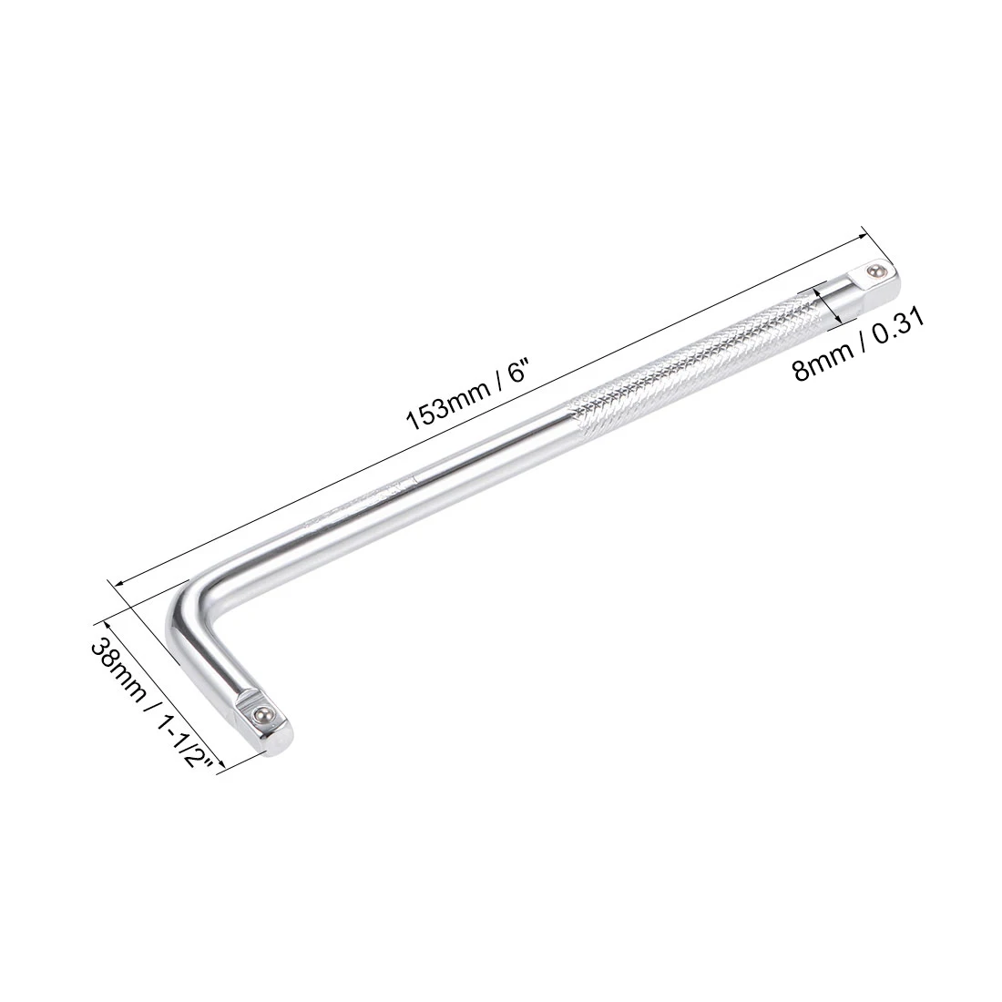 Uxcell 1Pcs ซ็อกเก็ต Breaker Bar L-Shape ขยายประแจ 1/2 1/4 3/8 นิ้วไดรฟ์ CR-V ประกอบ Manipulate