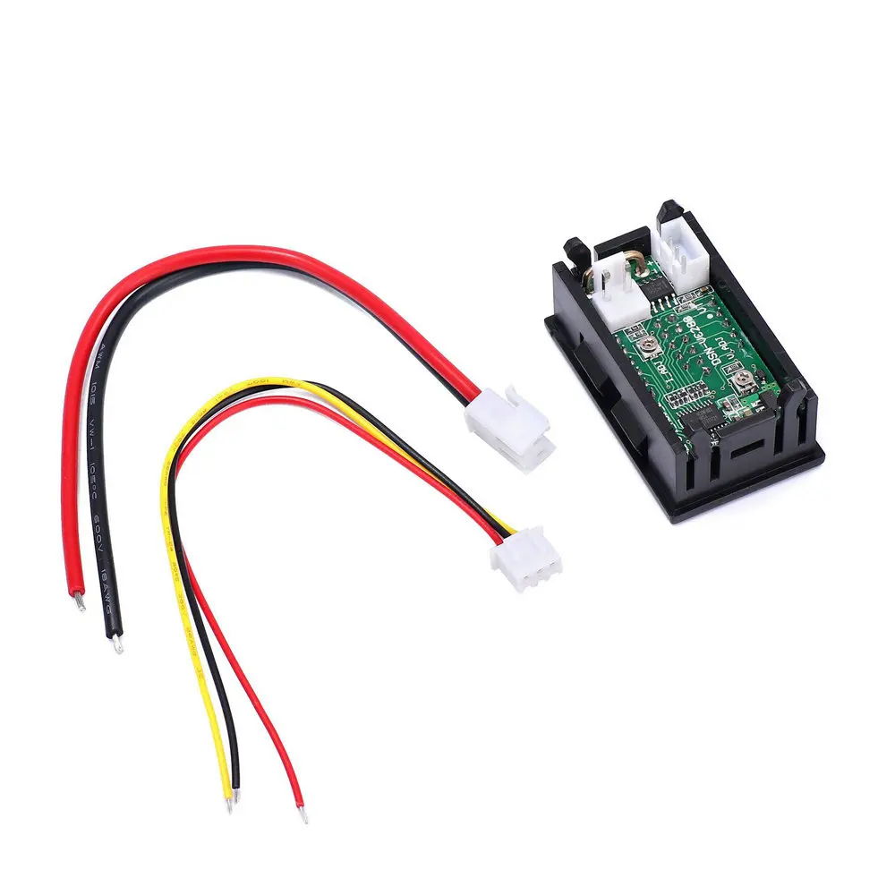 DC0-100V 10A 50A 100A الفولتميتر مقياس التيار الكهربائي أحمر أزرق LED أمبير المزدوج الرقمي فولت متر مقياس 0.28 ''LED عرض 50A 100A كلبشة