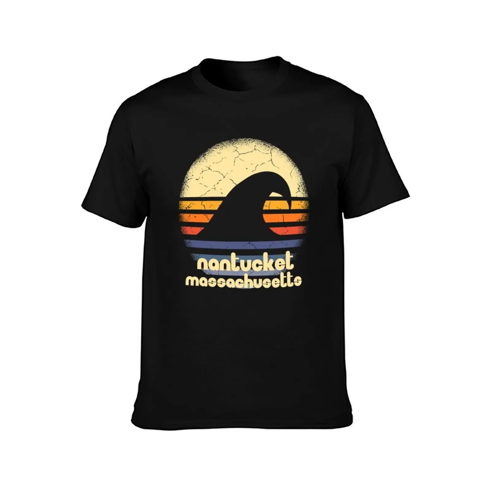 Nantucket Beach Massachusetts MA Atlantic Ocean Crashing Wave T-Shirt Anti-Fade Casual Tee Shirt