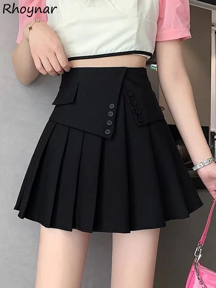 

Pleated Skirts Women Mini JK Design High Waist Schoolgirls Cool Sweet Streetwear Summer Preppy Japan Style Tender Mujer Faldas