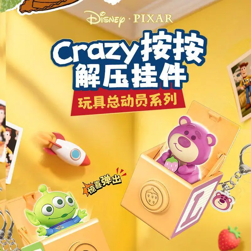 Juguete Antiestrés Original de Toy Story, Caja Sorpresa con Colgante de Personajes, Woody, Buzz Lightyear, Lotso, para Aliviar el Estrés