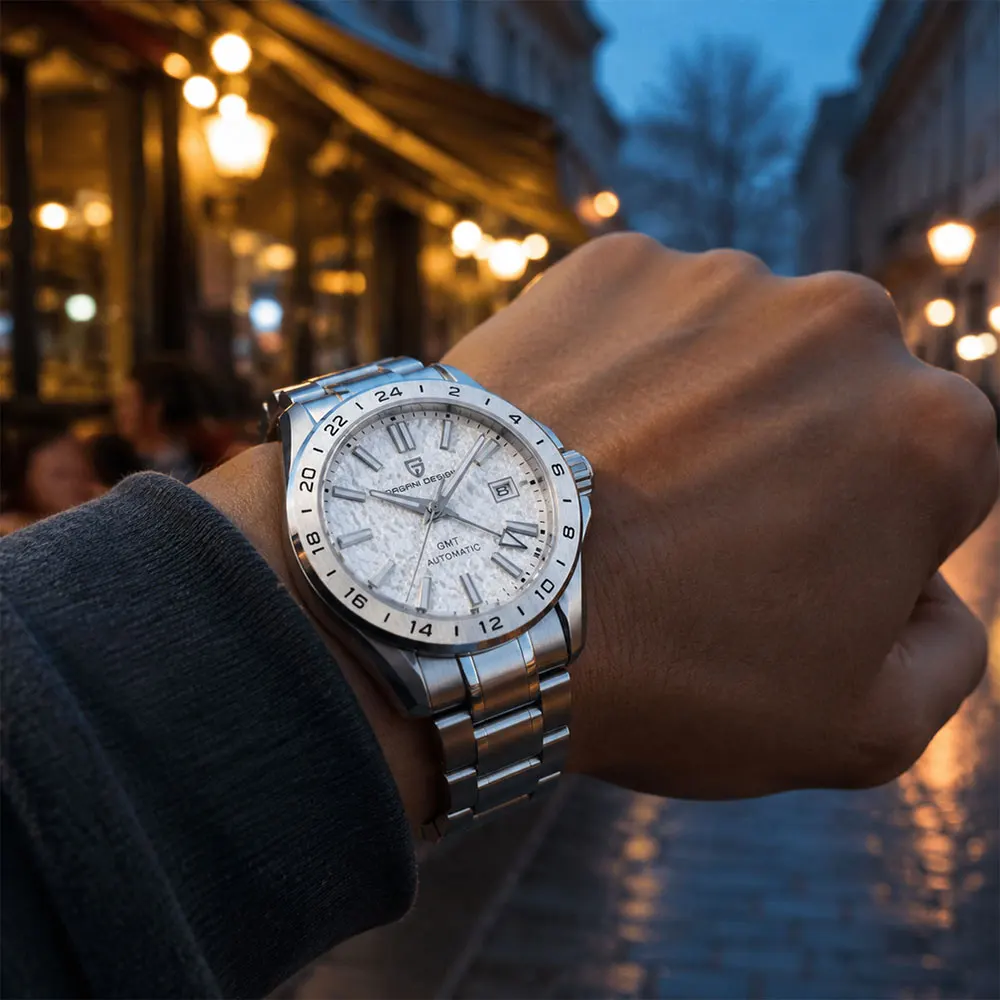 

New GMT Watch PAGANI DESIGN Mechanical Watch Stainless Steel Waterproof Men Wristwatch Top Brand Sapphire Glass Watches Man Gift