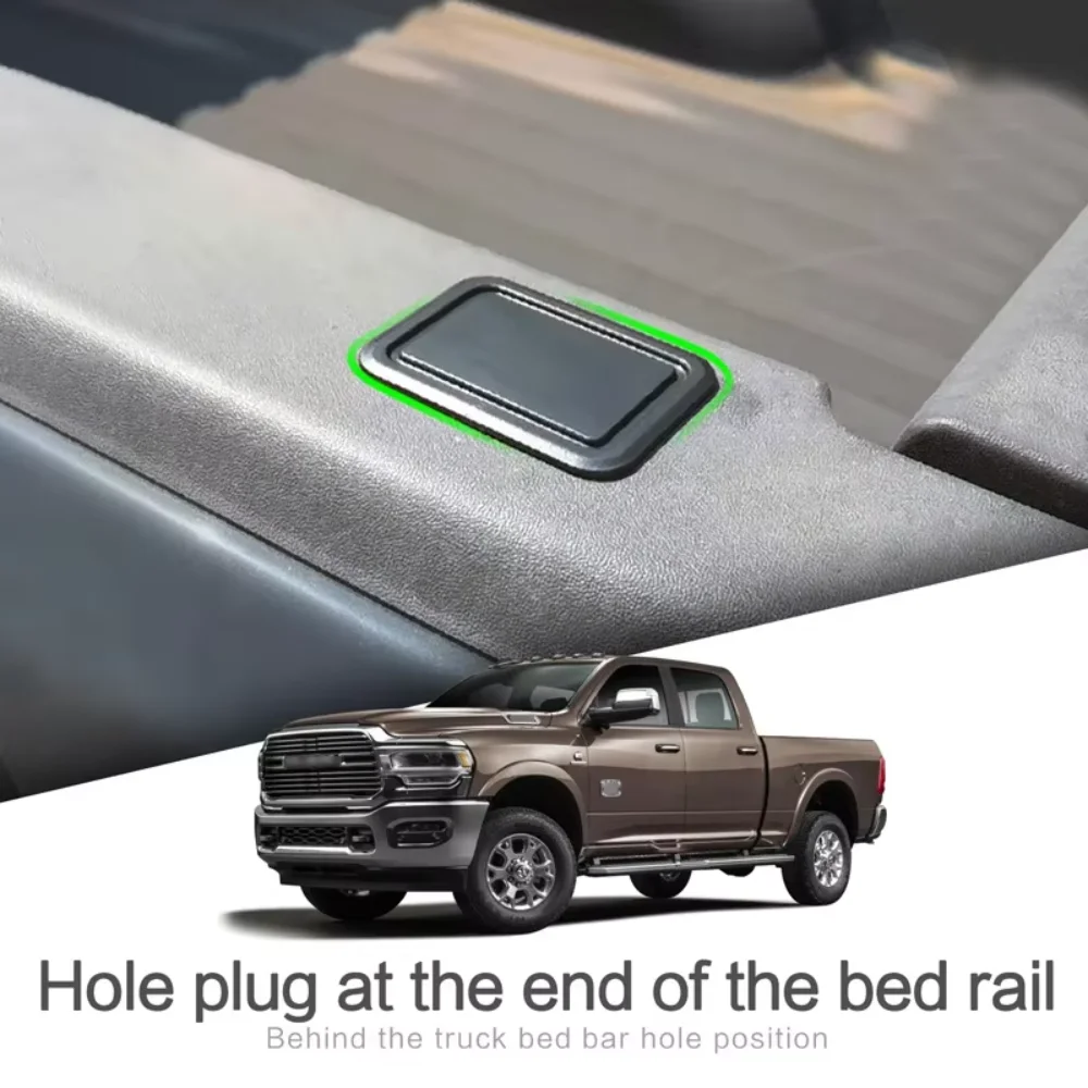 Bed Rail Stake Pocket Covers For Dodge RAM 1500 2019-2024 Truck Stake Hole Caps Plugs