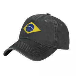 Brazil Flag Baseball Cap Brazilian Rock Sun-Proof Washed Trucker Hat Men Women Vintage Logo Washed Baseball Caps