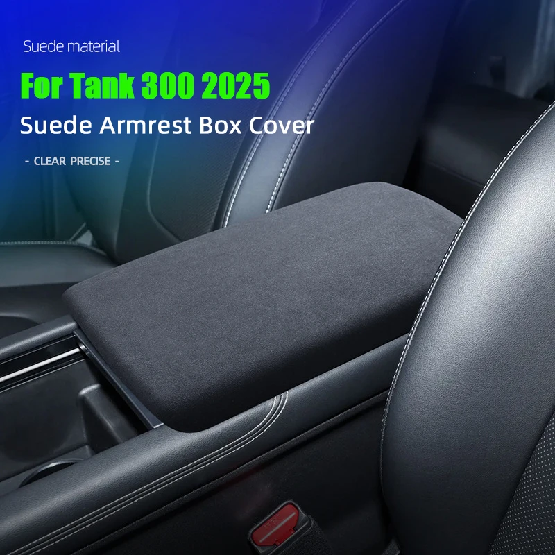 

For Tank300 2025 TANK 300 Suede Car Center Console Armrest Box Trim Cover Handrail Shell Modifications Interior Auto Accessories