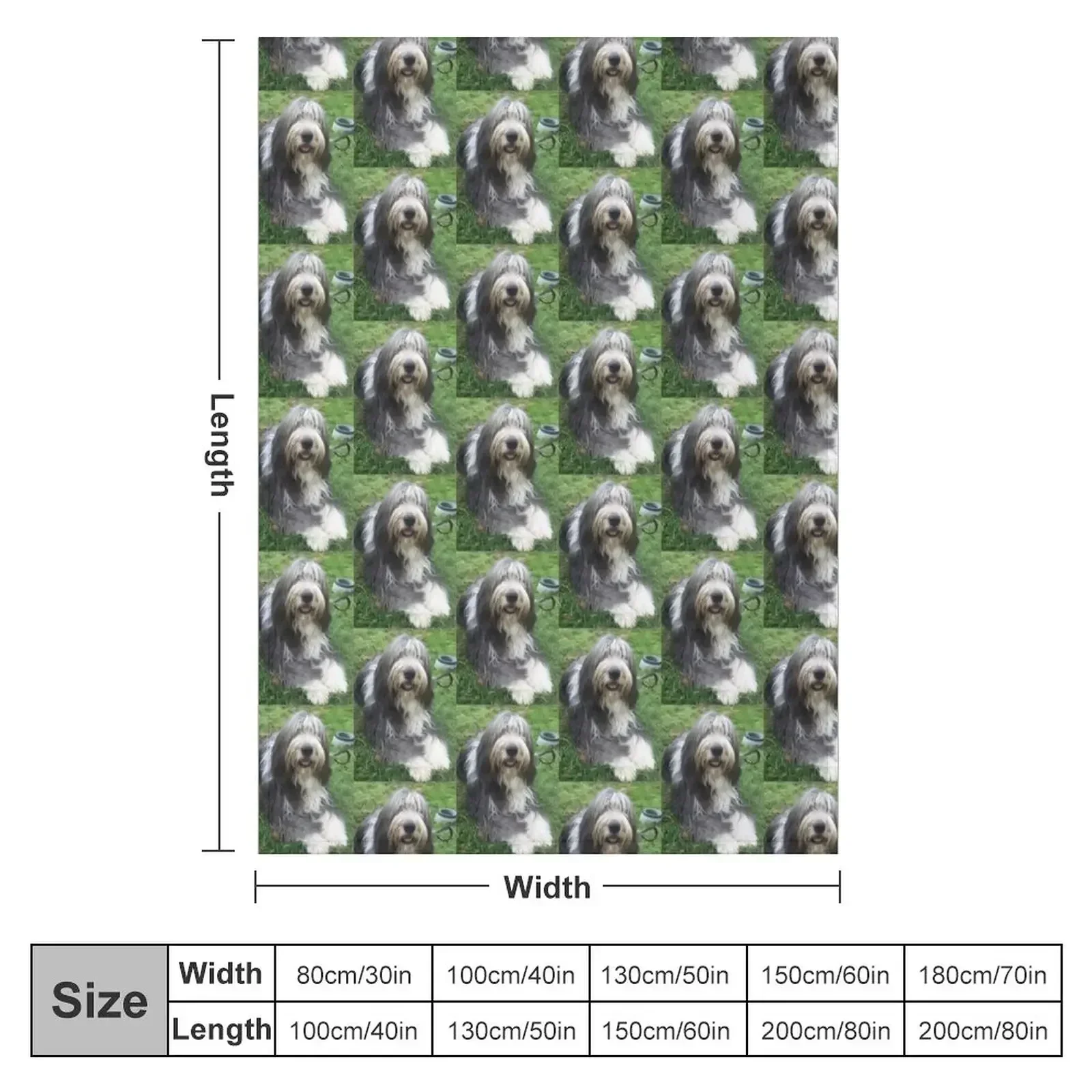 Bearded Collie - Happy Chappy Beardie Throw Blanket couch cozy soft plush fuzzy picnic outdoor blanket