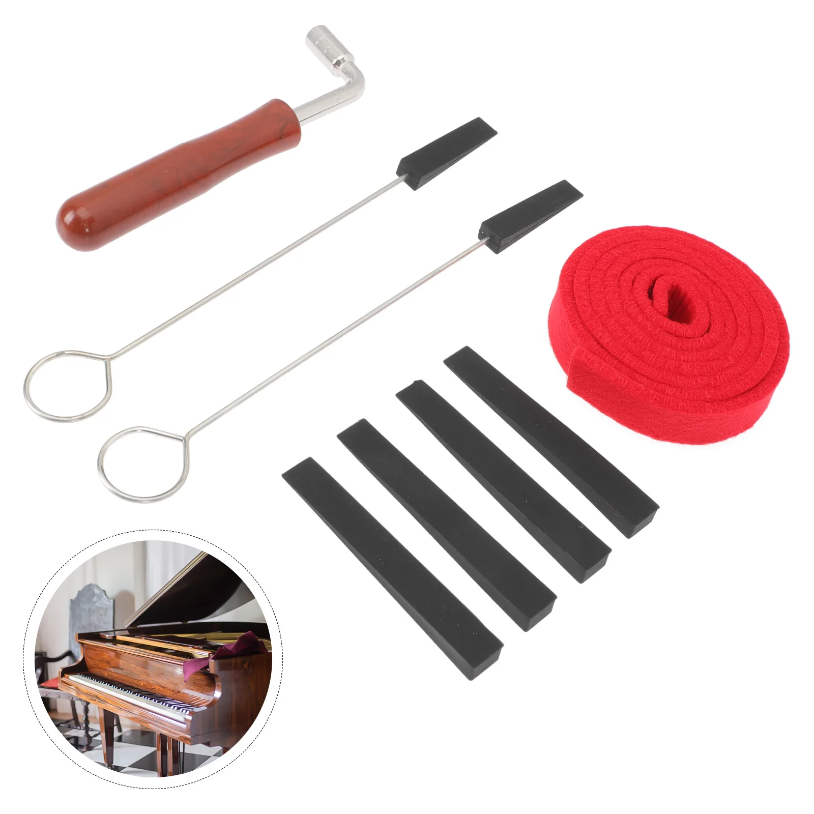 

Piano Tuning Tool Musical Instrument Accessory Wrench Major Mutes with Handles Useful Accessories Silica Gel Supply Child
