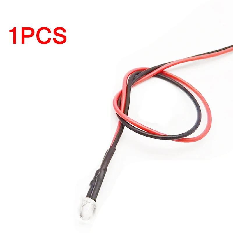 1PCS 5mm LED 5-12V 20cm Pre-wired White Red Green Blue Yellow UV RGB Diode Lamp Decoration Light Emitting Diodes Pre-soldered