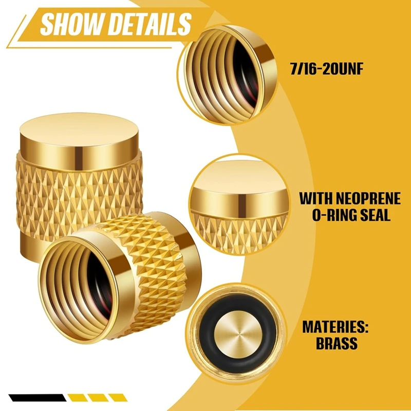 غطاء مضيئة 1/4، نحاس دائري مع ختم حلقة دائرية من النيوبرين، غطاء صمام HVAC، غطاء قفل المبردات، غطاء قفل HVAC