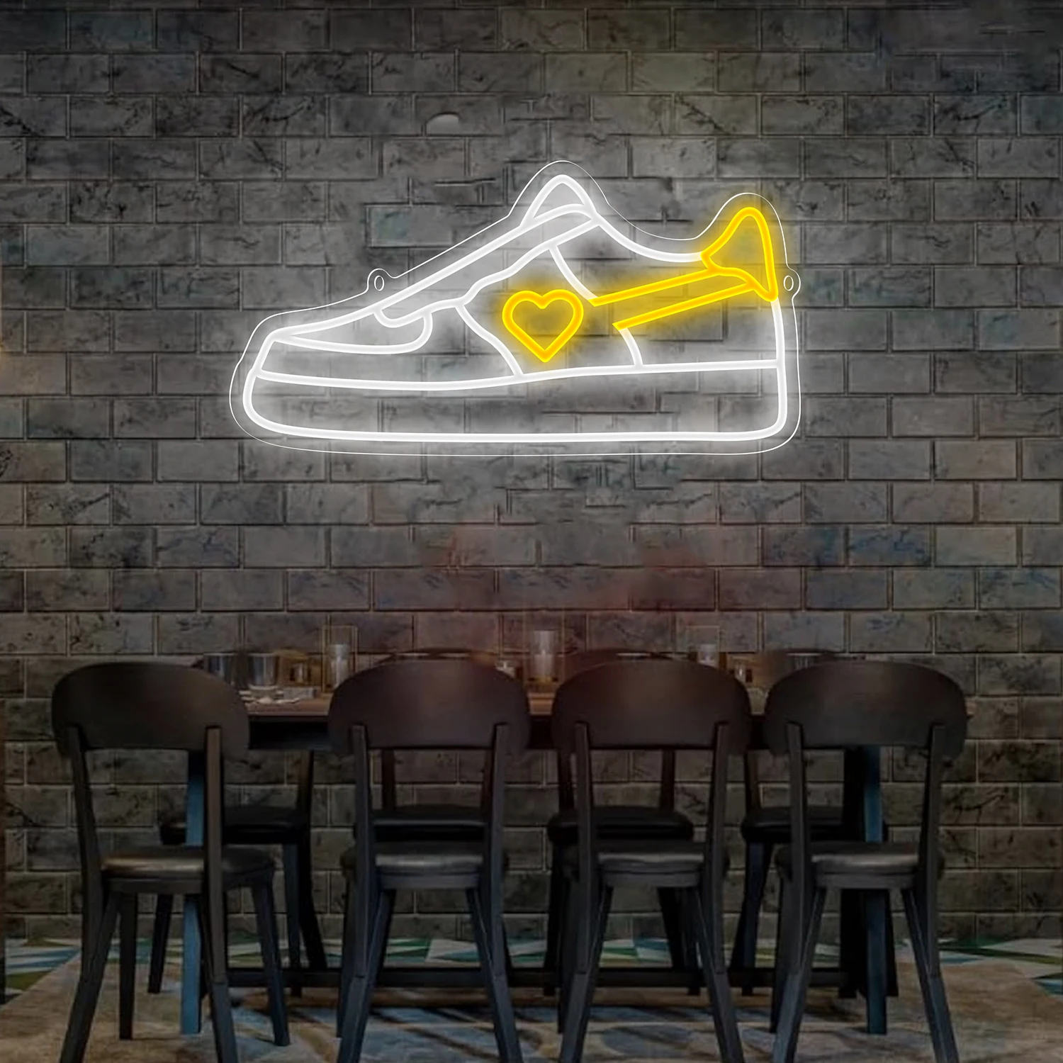 Insegne al neon per scarpe, insegne al neon a LED, interruttore dimmer con alimentatore USB, decorazioni da parete per bar ristorante da soggiorno,