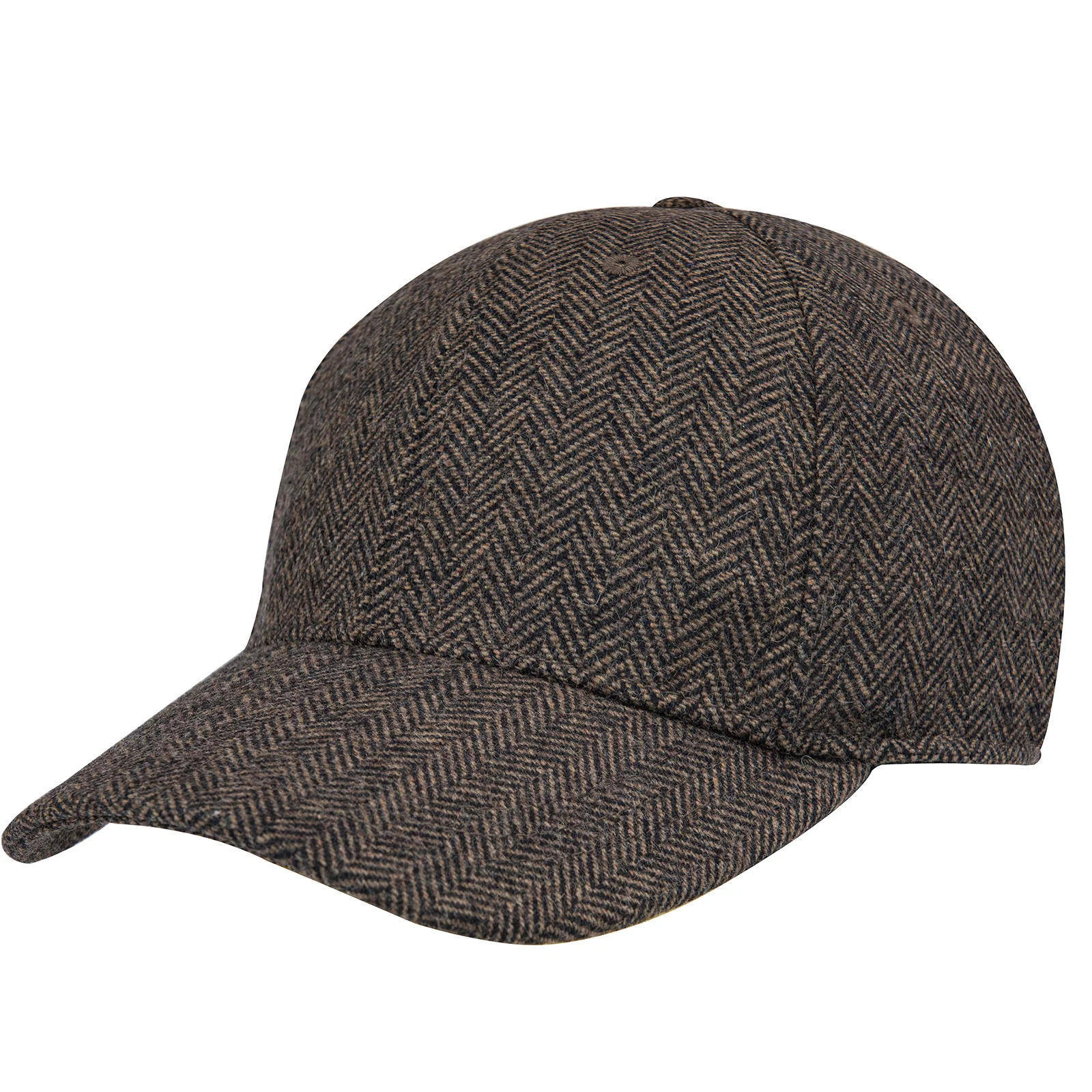 Botvela Herren Winter-Baseballmütze mit Fischgrätenmuster, Tweed, Wollmischung, taillierte Mütze, lässig, Angeln, Wandern, Reisen, Sonnenhut, neuer Modestil – Detail 8