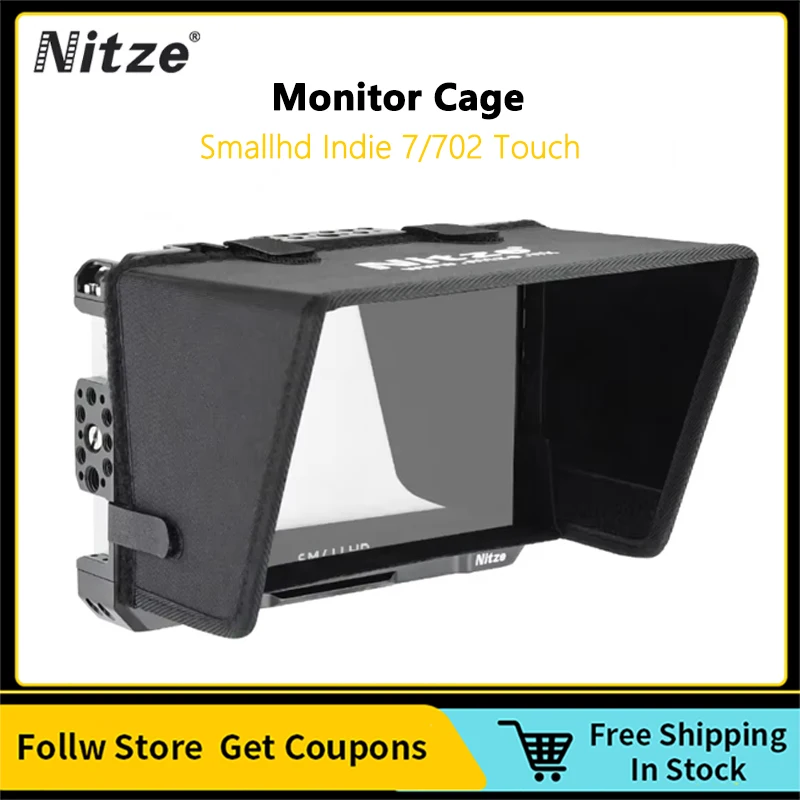 

Nitze Monitor Cage JT-S02B Sunhood for SmallHD Indie 7 / 702 Touch 7" Monitor with Mounting Plate