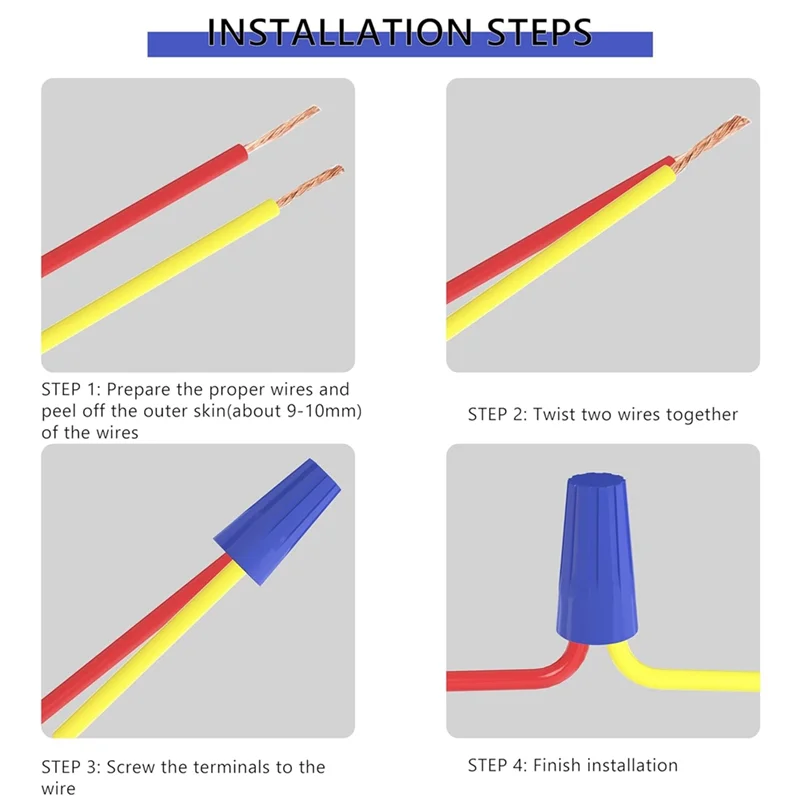 1000 قطعة قبعات الأسلاك الزرقاء سلك كهربائي موصل المسمار المكسرات محطة قبعات الأسلاك المحمولة للاتصال السريع #5