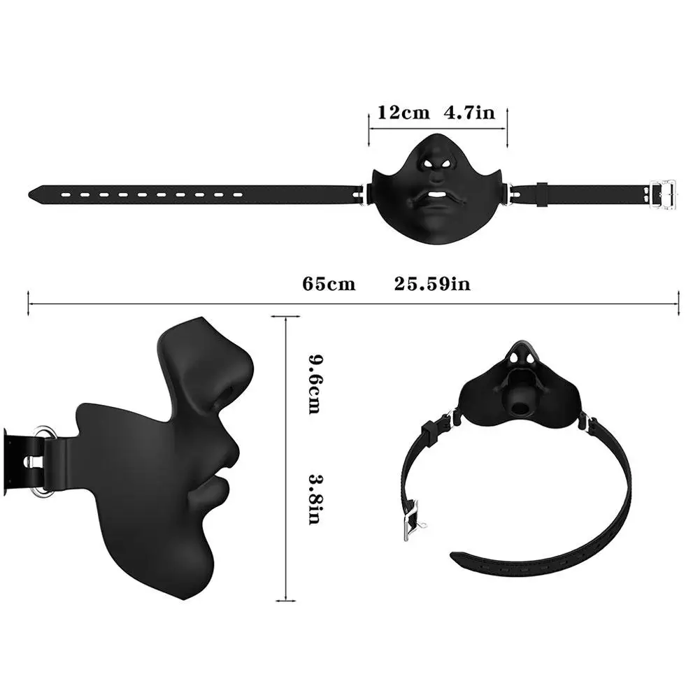 BDSM Full Silicone Mouth Gags Mouth Bondage Ball Gag  Adjustable Breathable Oral Plug Mask Sex Toys for Couple Role Play view 6