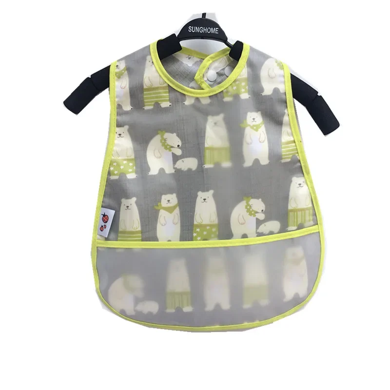 1pcs Quality Bib Adjustable Baby Bibs Plastic Waterproof Lunch Feeding Bibs Baby Cartoon Feeding Cloth Children Baby Apron