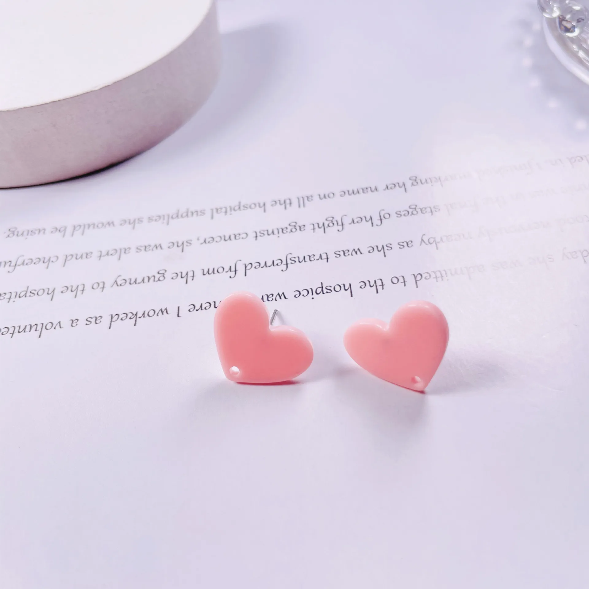 10pcs/pack Love Heart Earrings Base Love Shape Colorful Earring Settings Earrings Connectors for Diy Jewelry Making Findings