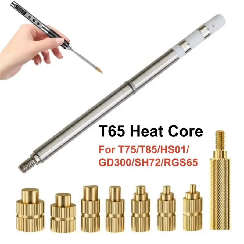 24-Hour Delivery Insertion Kit T65 Soldering Iron Tips Heat Insert Nut Adaptors M2-M8 For T85 T75 HS01 GD300 SH72 RGS65 3D Print