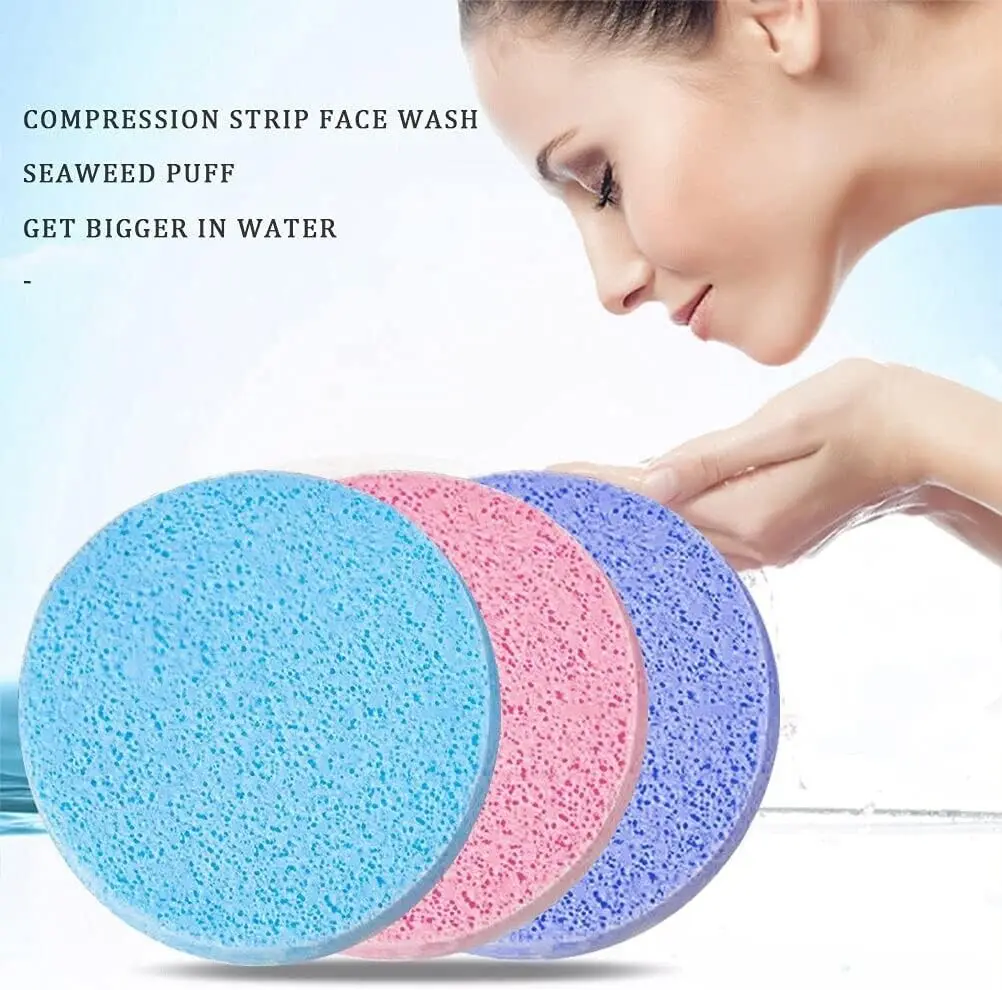 12pcs Face Sponge Compressed Stick Facial Cleaning Exfoliating Sponges Cosmetic Puff Face Cleanser Makeup Removal Skin Care Tool