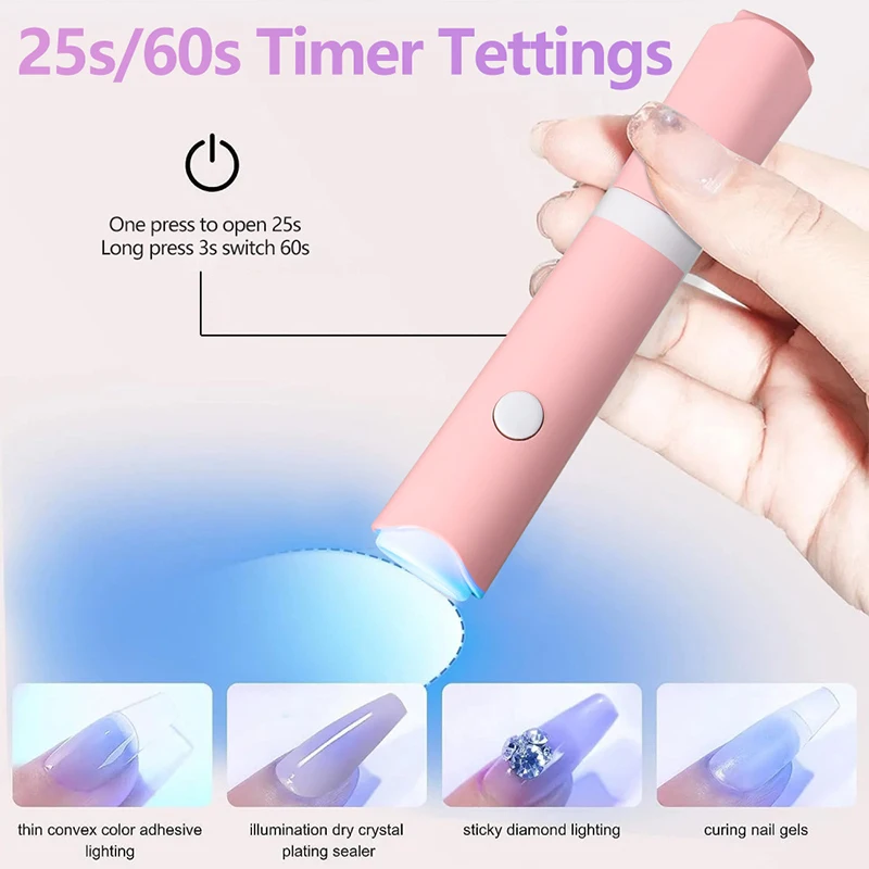 Portable Handheld Mini Nail Lamp Family Quick Dry Flashlight Pen Rechargeable Nail Dryer Machine Uv Led Nail Lamp