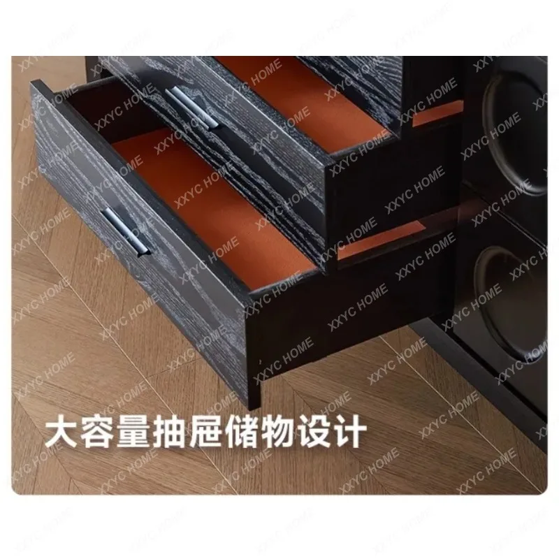 XXmedieval solid wood TV cabinet  living room retro high-end TV storage audio-visual cabinet