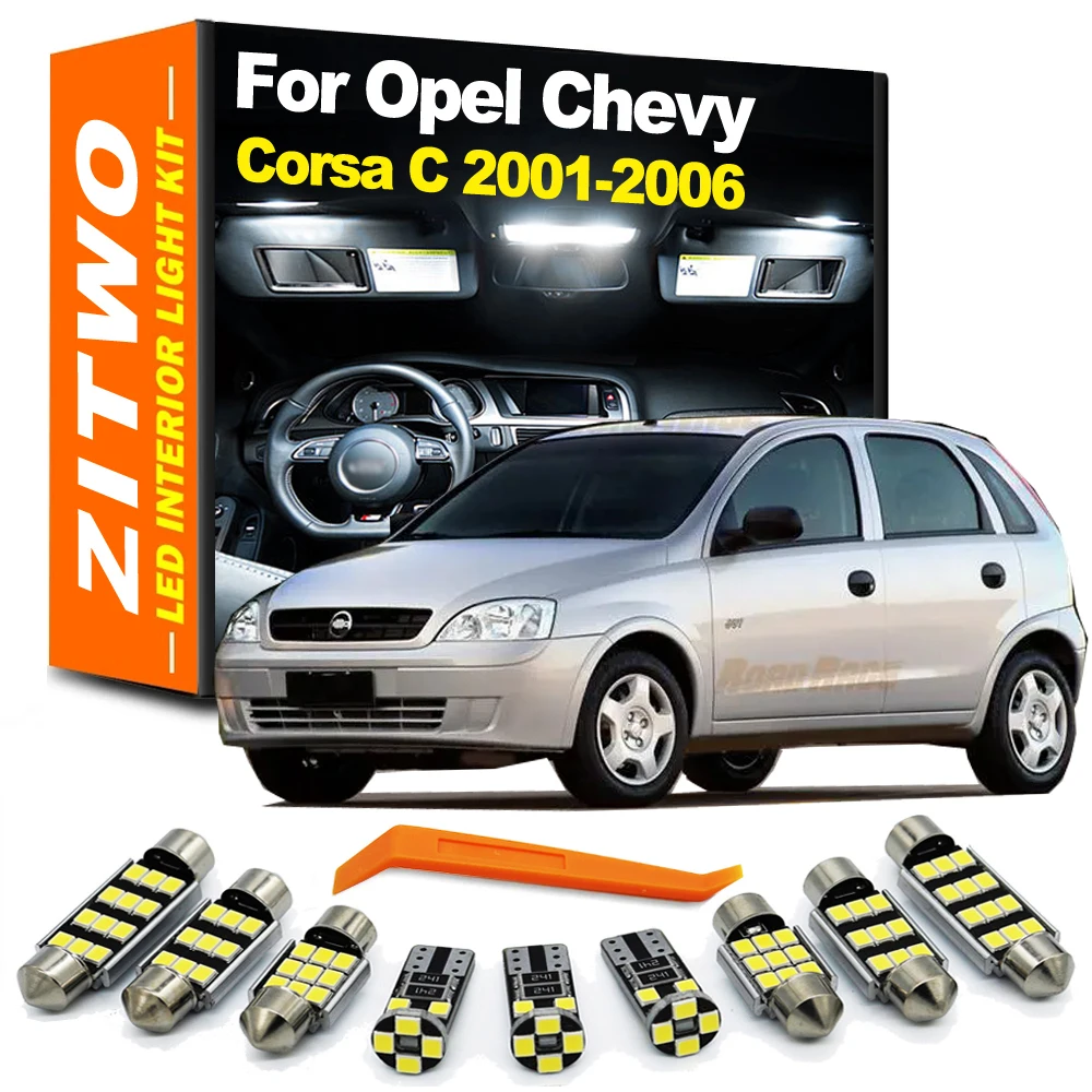 8Pcs Canbus LED Interior Light Kit For Opel Chevrolet Chevy Corsa C 2001 2002 2003 2004 2005 2006 Dome Map Glove Box Trunk Lamp