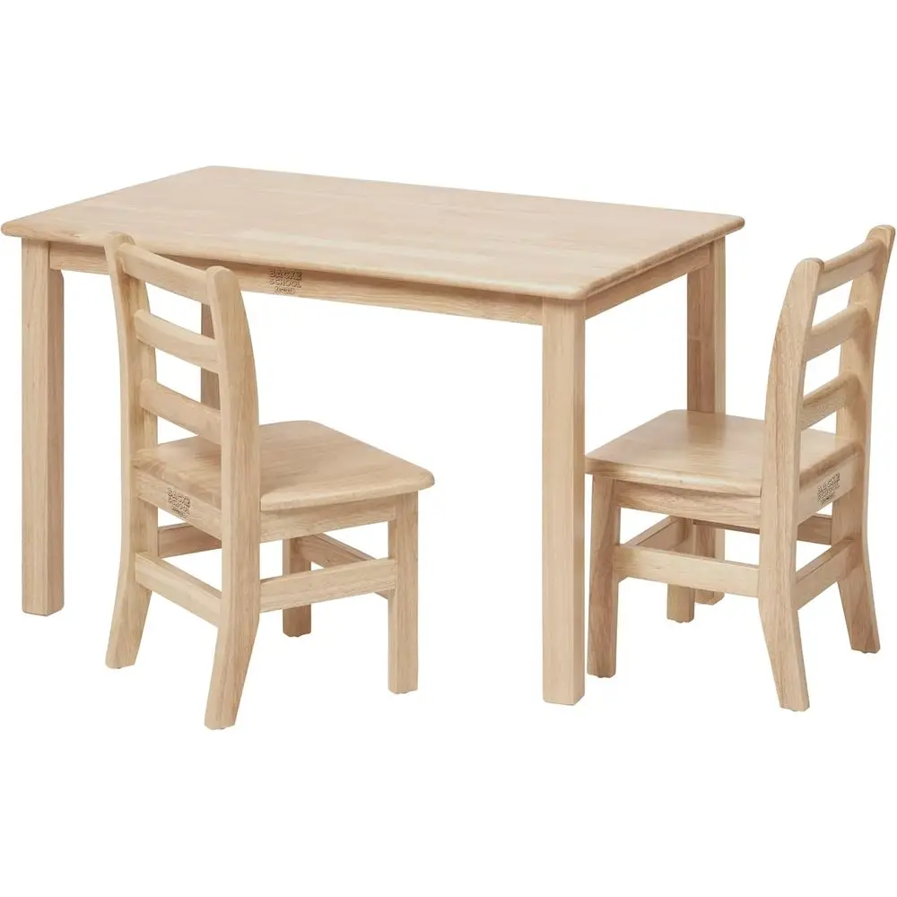 

Natural 3-Piece Kids Wooden Table and Chair Set, 24 x 36, Suitable for 12 Chairs