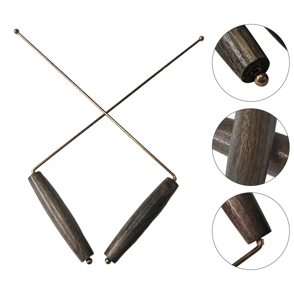 99.9% Copper Detector Probe Wand Kit Natural Walnut Handle Divining Wand Prospecting Poles Wooden Handle Industrial Metal Detect