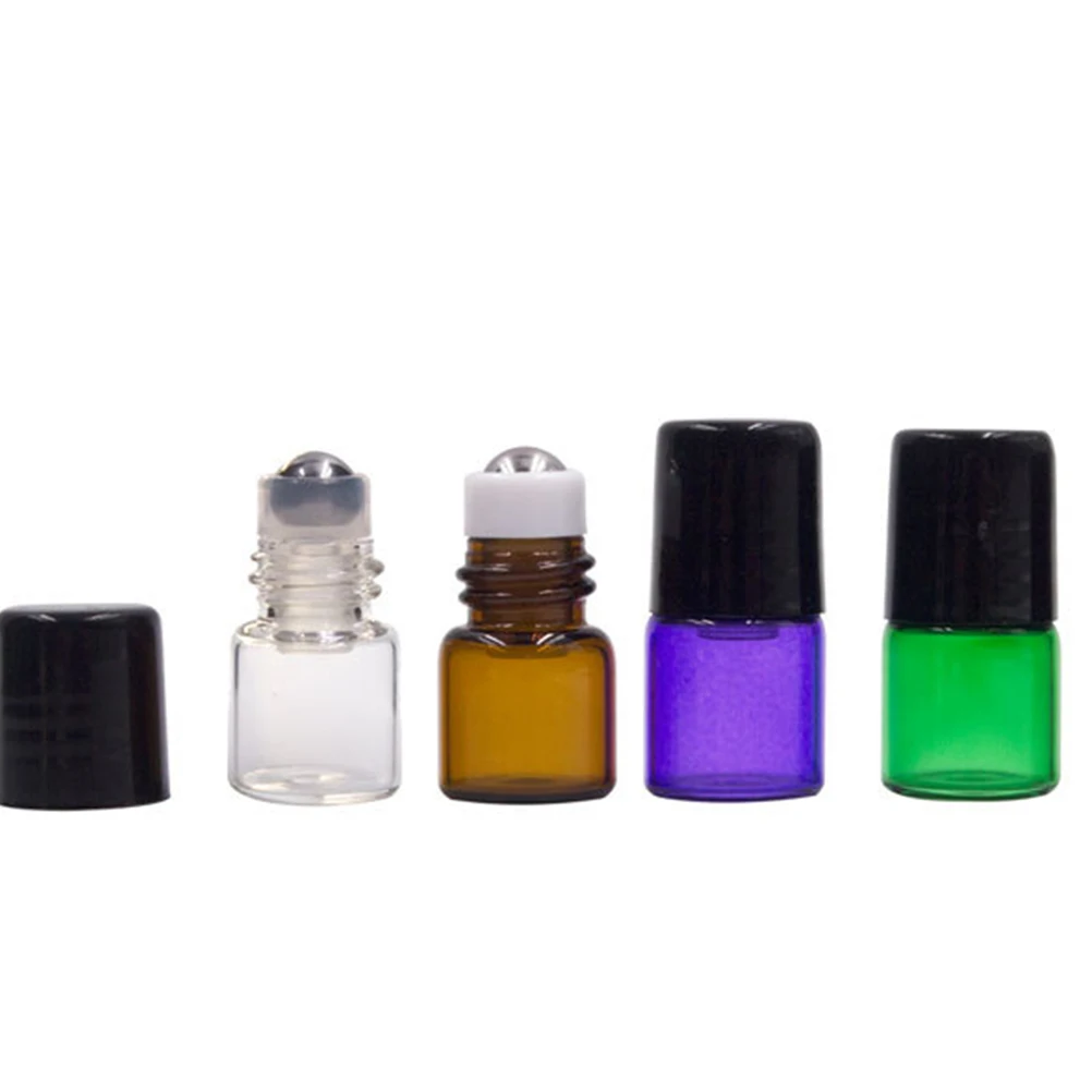 ขวดแก้วโรลออนกันรั่ว 6 ชิ้น แบบพกพา สำหรับน้ำมันหอมระเหย น้ำหอม ขวดแบ่งบรรจุสำหรับเดินทาง ชุดน้ำหนักเบาแบบเติมได้