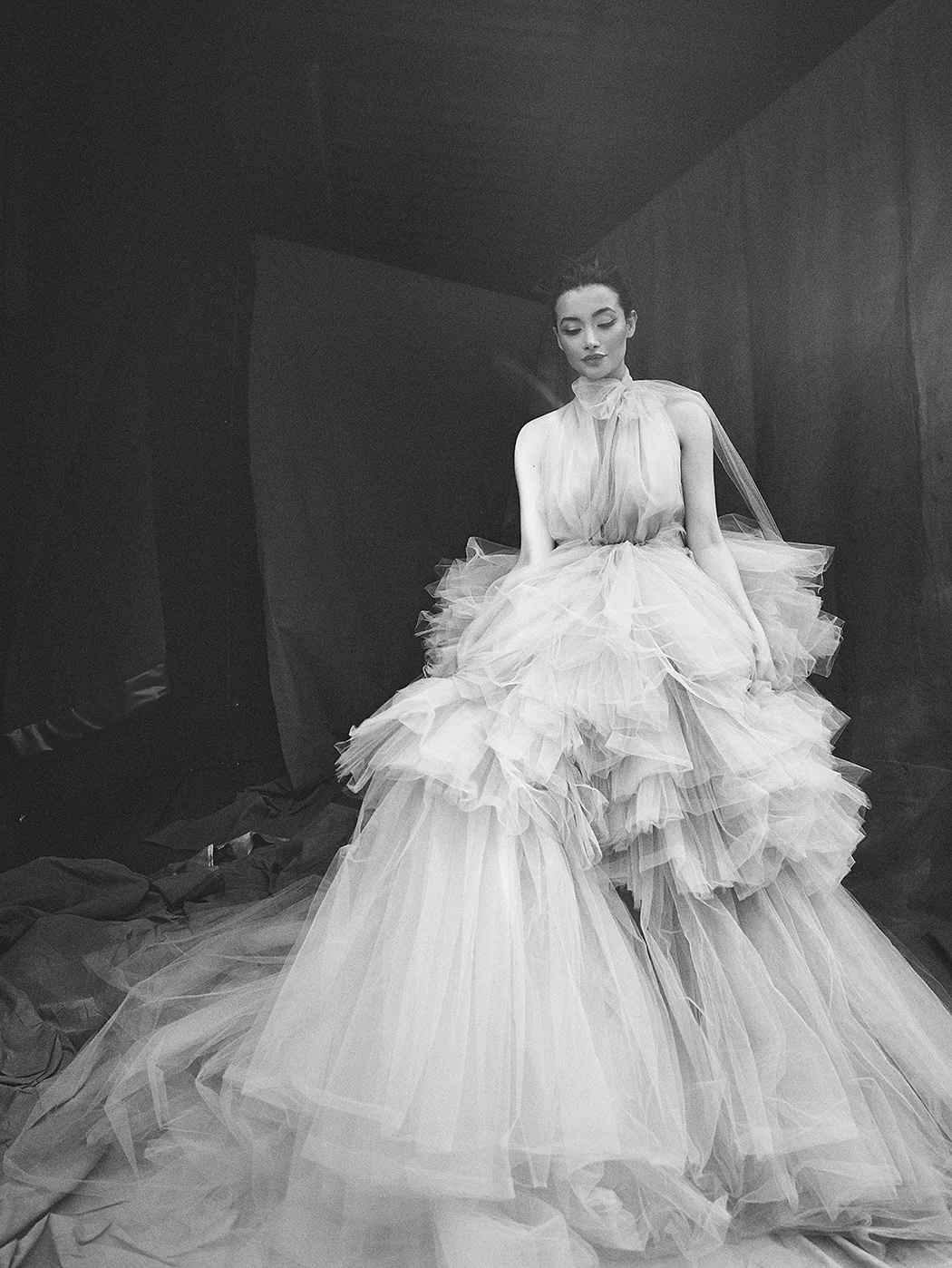 Vestido de baile romântico rosa, vestidos de festa de casamento 2025 gezudenfofo em camadas de tule, vestido de chá de panela, vestido de sessão de fotos de noiva