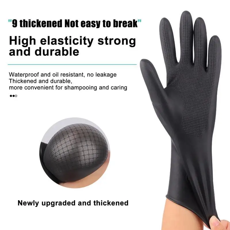 Hair Coloring Gloves Latex Gloves Multifunctional Food Safe Ambidextrous Slip Resistant Hair Dye Gloves For Cooking & Cleaning