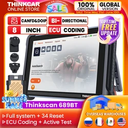 THINKCAR Thinkscan 689BT OBD2 diagnostic tools Full system 34 reset car Scanner Automotive ECU Coding BI-Directional CANFD&DoIP