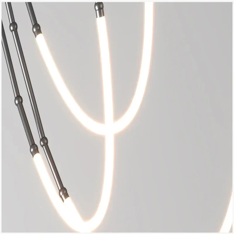 Nordic Modern Art Line Led Pendant Lights Hanging Lamp For Dinning Room/Living Room Home Art Decoration Light Fixture