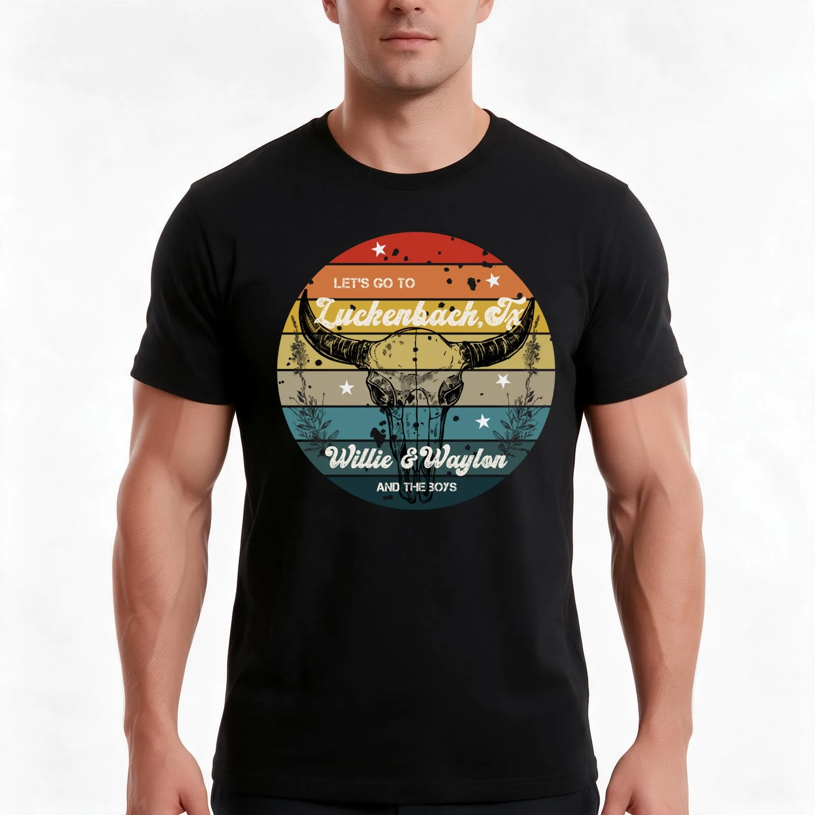 Willie and Waylon and the Boys T-Shirt, Summer Casual Cotton Tee, Oversized Streetwear Tops, Vintage Graphic Print, 100% Cotton