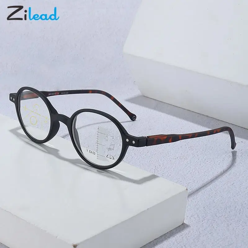 

Zilead Progressive Multifocal Reading Glasses Men Women Ultralight Round Anti Blue Light Presbyopia Eyeglasses Diopters +1.0+3.0