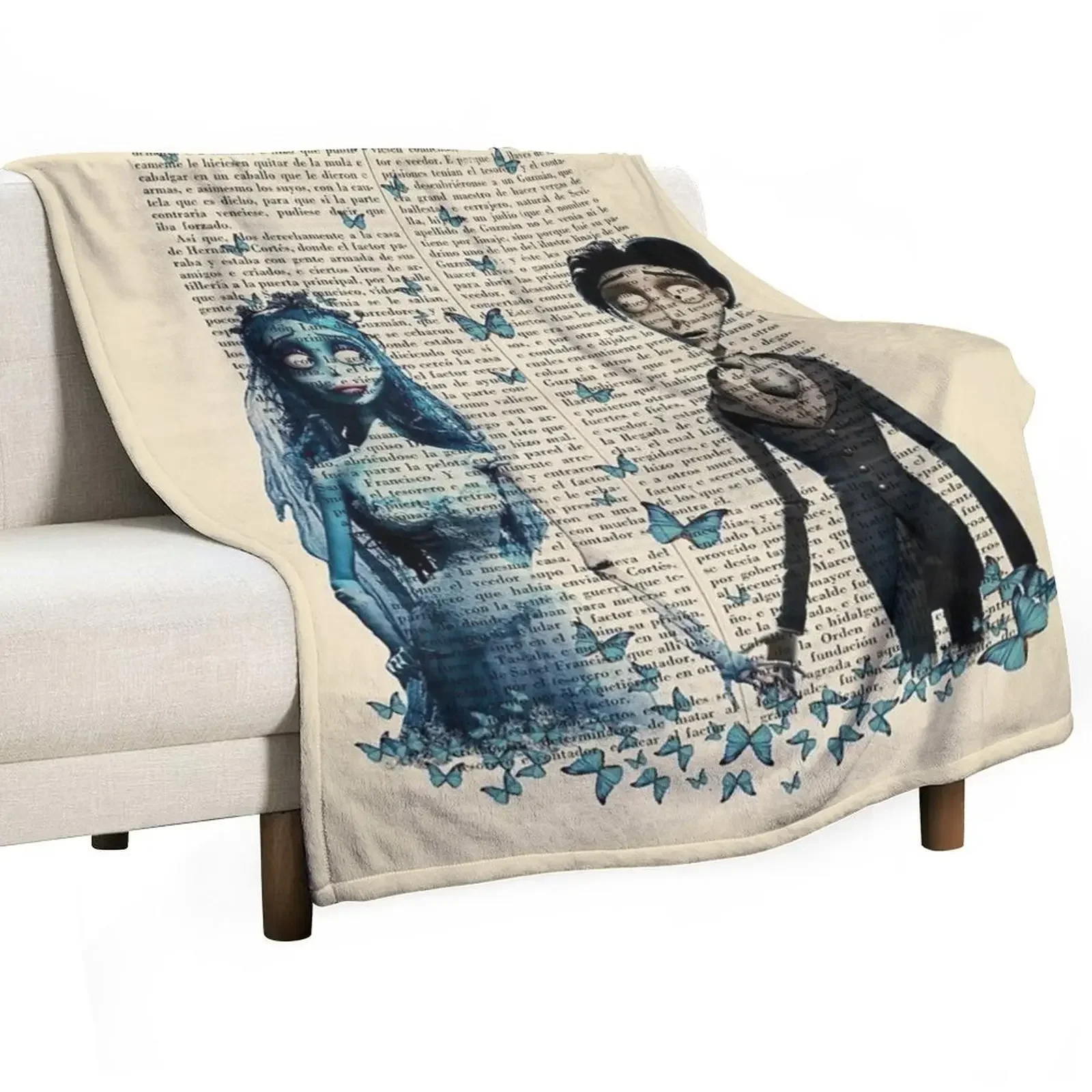 

Corpse bride & Victor Throw Blanket Designers Loose Weighted For Decorative Sofa Blankets