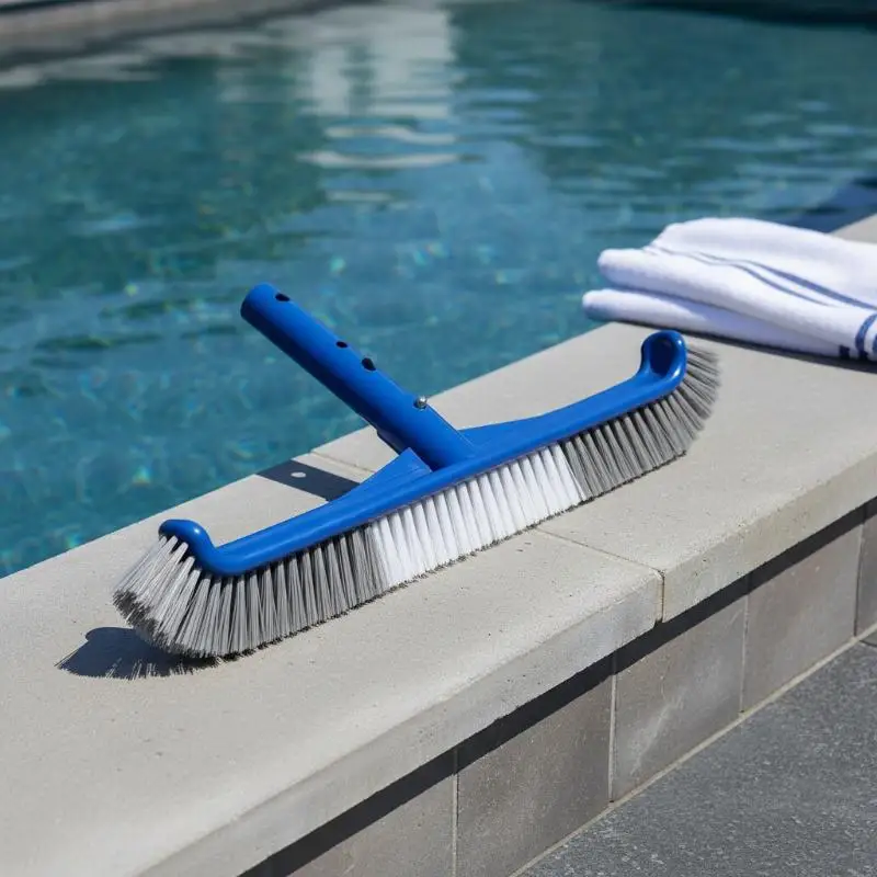 Durable Swimming Pool Brush Head Heavy Duty Stiff Bristles Curved Design for Removing Stubborn Stains Algae from Pool