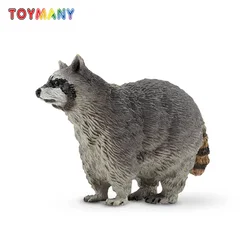 Toymany Simulation Raccoon Wildlife Animal Model Toy Mini Figures Dolls Action Figurines Toys for Children Gift Cake Decoration