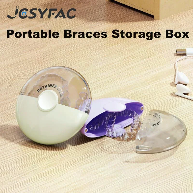 

Portable Dustproof Braces Box Sealed Mouthguard Case Mini Magnetic Dental Retainer Case For Teeth Travel False Denture Box