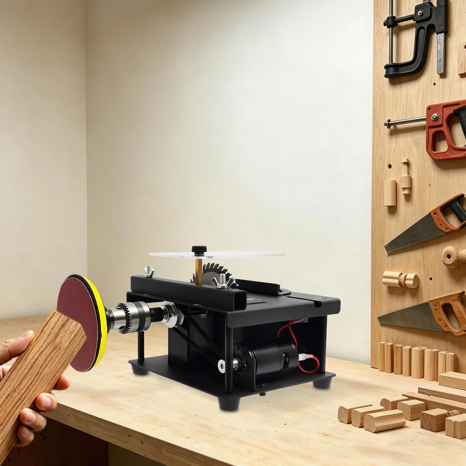 

110-240V 50/60Hz 1.8A Circular Table Saw 200W 0-90° Cutting Table Saw 10000RPM DC24V Bench Saw for Model Making Handicraft Studios Interest and Hobby Development