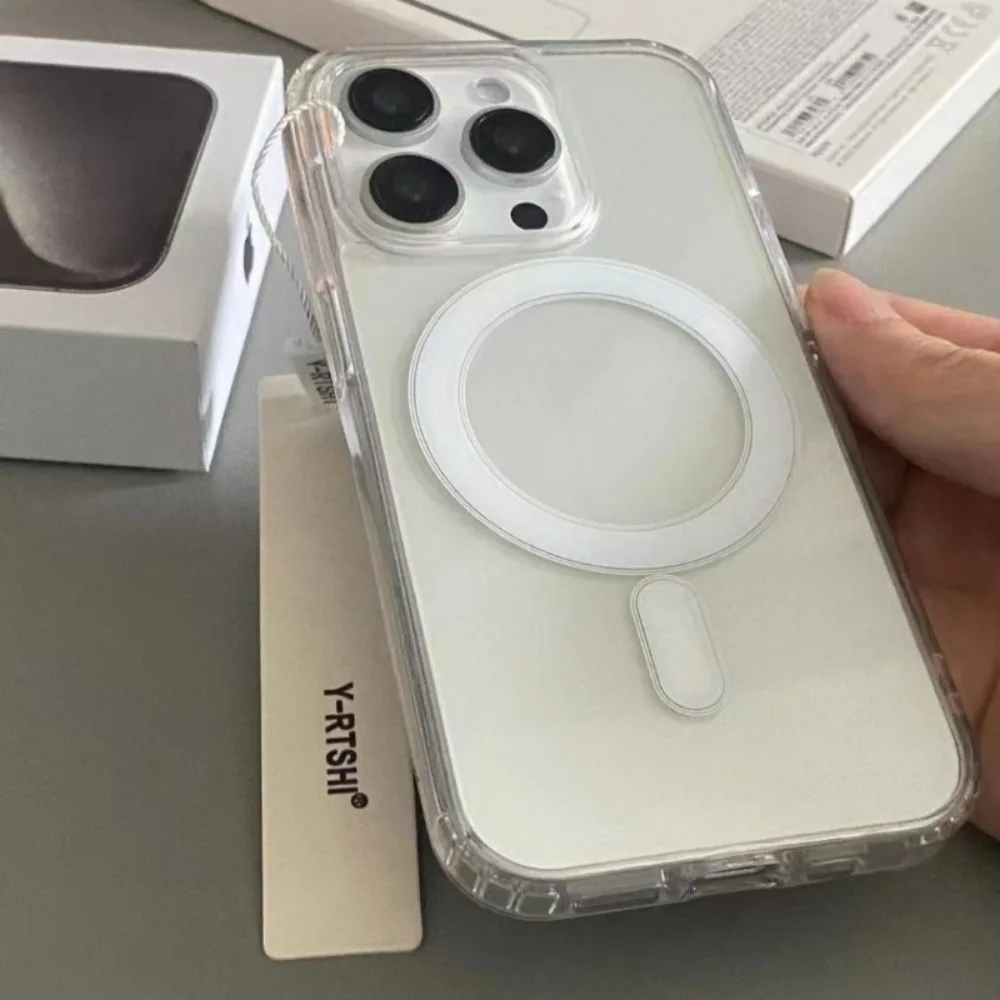 Transparente MagSafe-Hülle für iPhone 18 17 Air 16 16E 15 14 13 12 Mini 11 Pro XR X XS Max 7 8 Plus Magnetische Kabellose Ladehülle – Detail 13