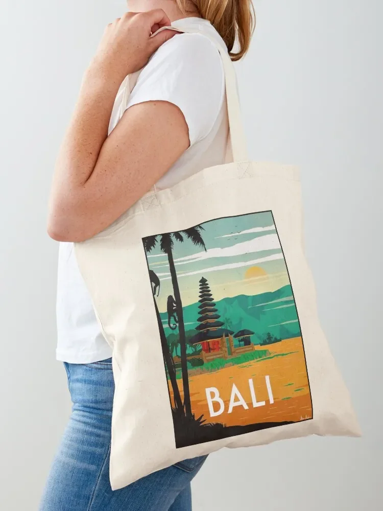 BALI : Vintage Travel and Tourism Advertising Print Tote Bag custom canvas bag free delivery bags bags for women Tote Bag