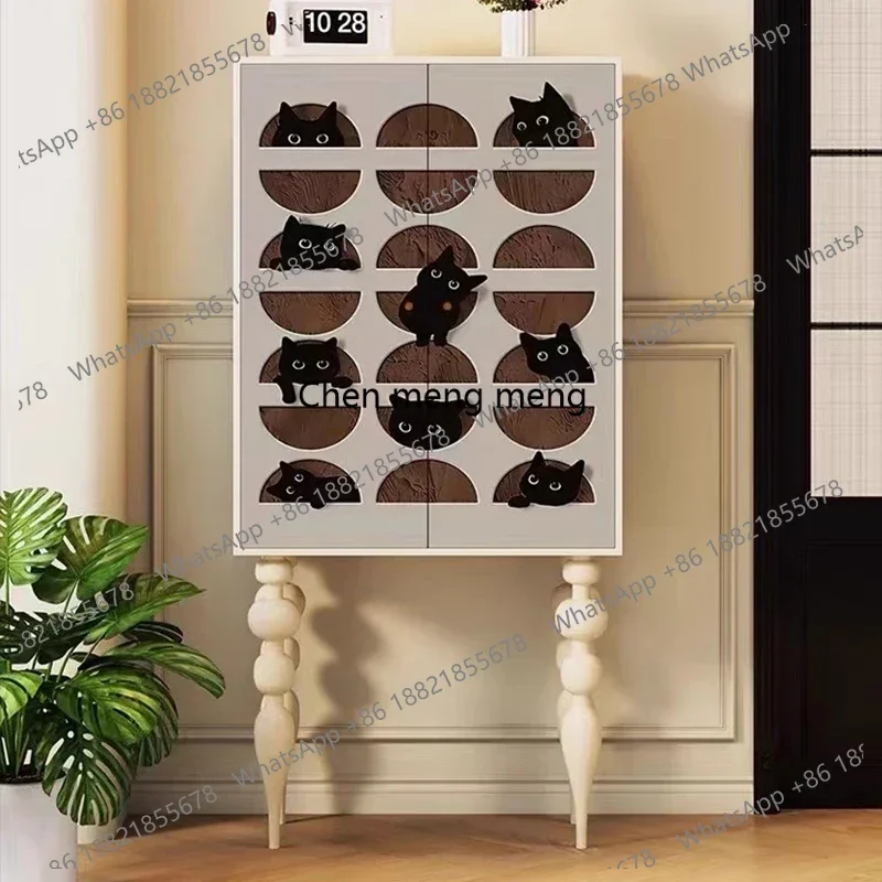 Armoires sur pied modernes Salon Vintage bois dur coin armoires nordiques Simple moderne vitrine Salon Meuble meubles de maison