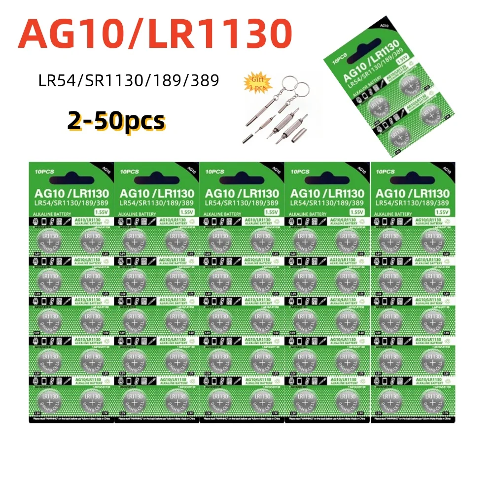 5-50Pcs AG10 LR1130…