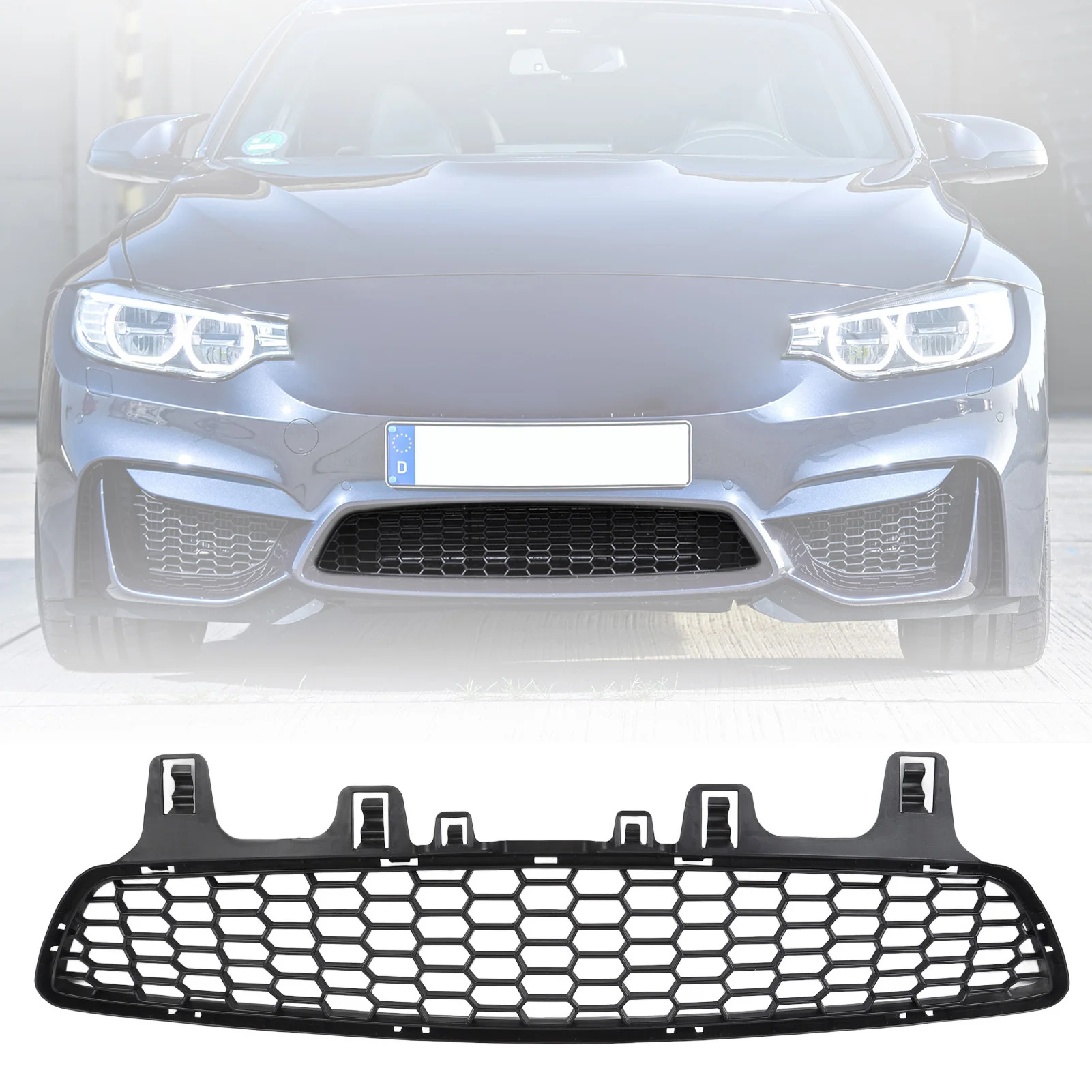 

Нижняя решетка переднего бампера Матовый черный спортивный вид Высокопрочная решетка переднего бампера 51118054294 для M3 F80 M4 F82 F83 2014-2020