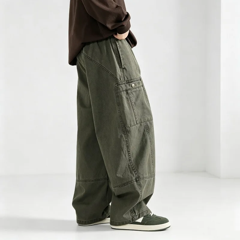 Kinder Jungen Gerade Hosen UNITIM Herbst Junior Jungen Latzhosen Lose Lässige Elastische Taille Teenager Jungen Weite Hosen – Detail 4