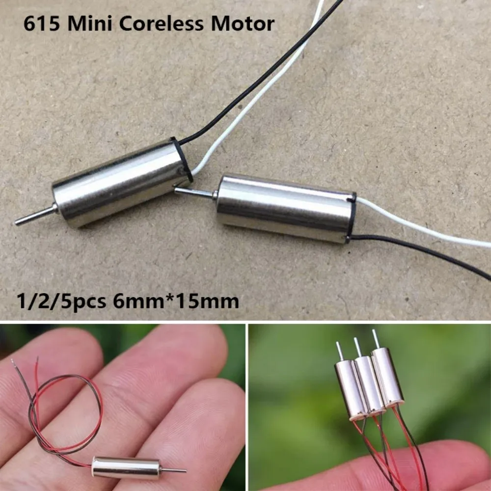 1/2/5pcs 615 Coreless Motor Mini 6mm*15mm 615 Tiny Hollow Cup Engine Motor DC 4.2V 0.12 A High Speed