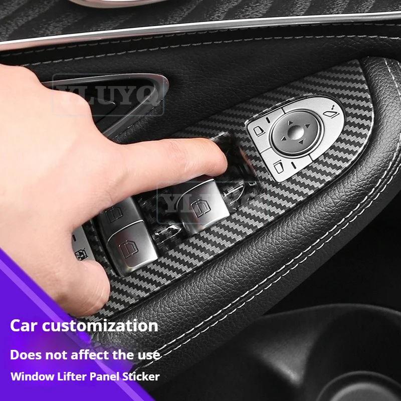 For Mercedes-Benz C-Class C180L C200 Power Window Switch Frame GLC260L Power Window Panel Interior Modification
